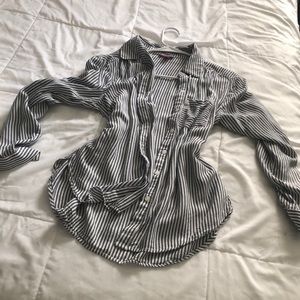 Blue/white stripe button down